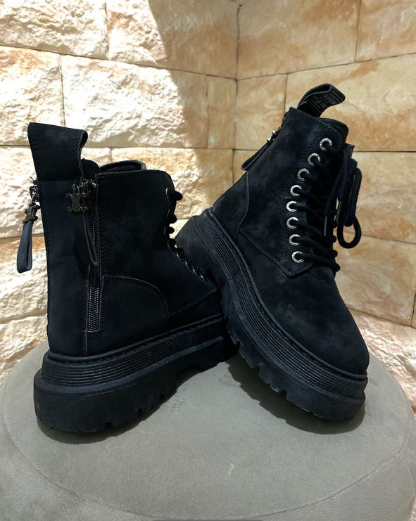 Boot daim  double fermeture