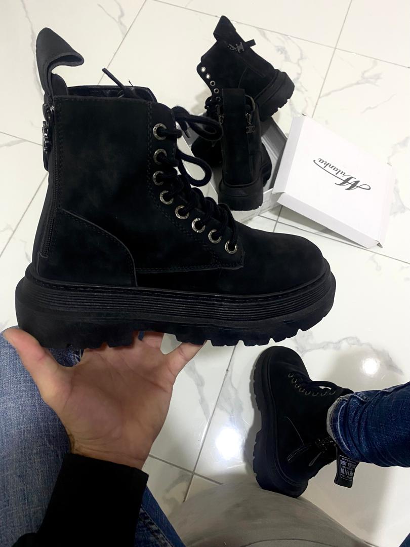 Boot daim  double fermeture